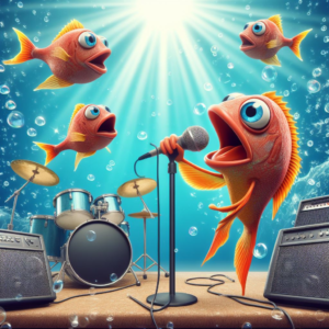 fish singing in a rock band