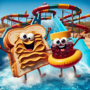 Peanut butter and jelly having fun at the water park