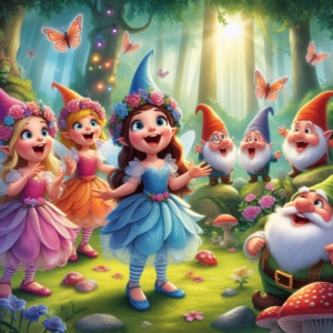 fairies singing a song with gnomes snoring in the background